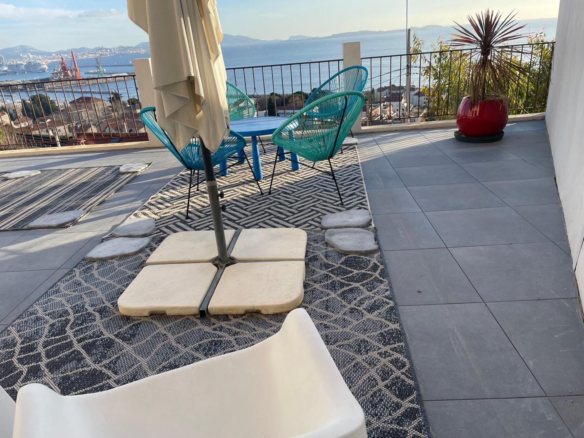 Superbe Terrasse Avec Vue Panoramique Sur La Mer Marselha Exterior foto